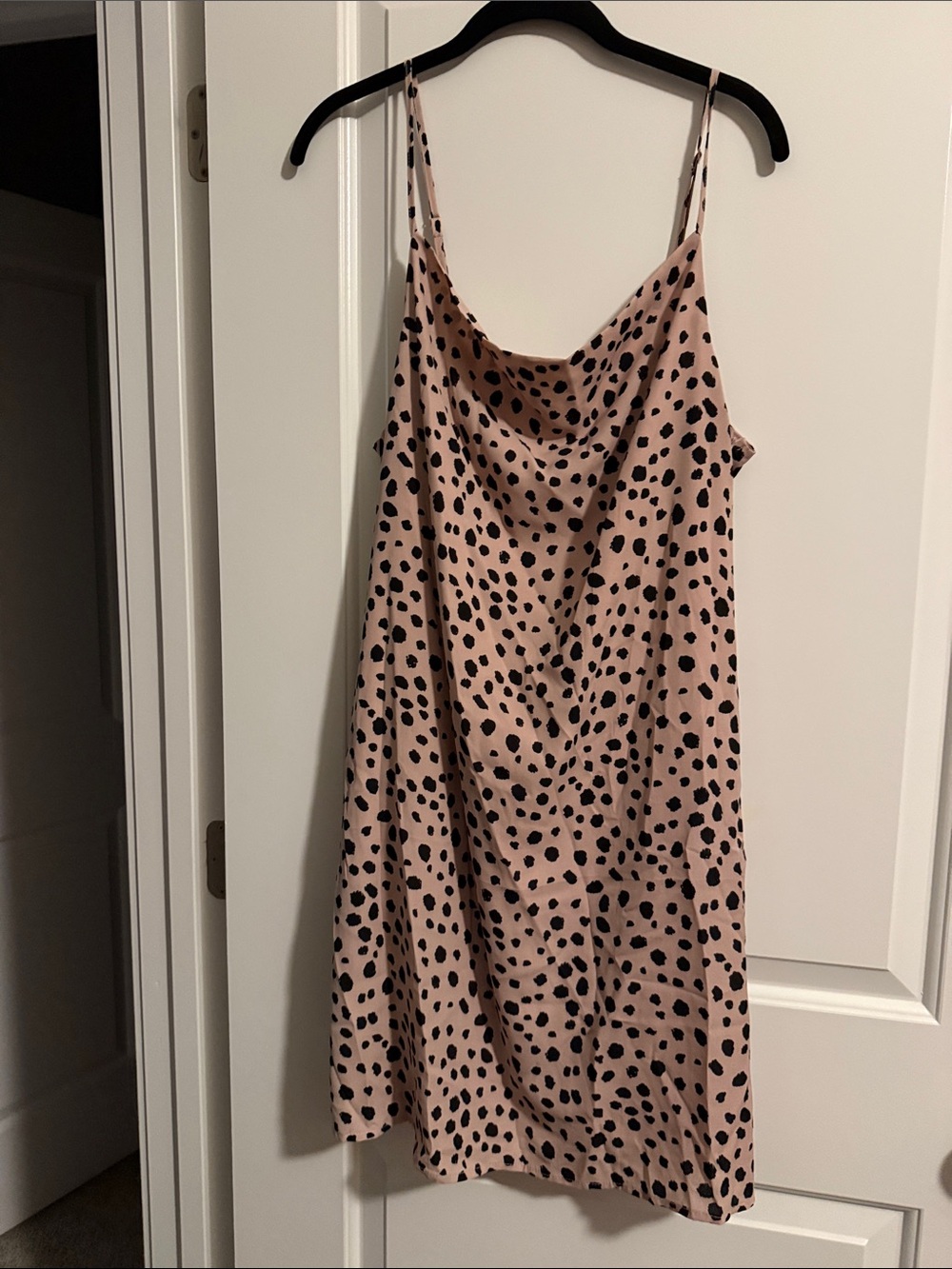 Pink Dress with Black Polka Dots | Cute Retro Style Summer Sundress -size L